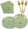 90PCS Happy Birthday Plates and Napkins Party Supplies, Disposable Sage Green Gold Dot Dessert Paper Plates Napkins with Forks Tableware Set Party Decorations for Girl Women Birthday Party